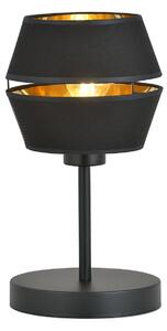 Lampada Da Tavolo Contemporanea 1 Luce Piano In Metallo Nero E Oro