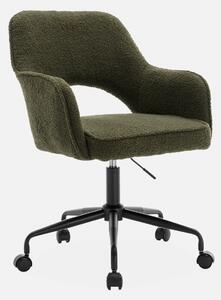 Sedia da ufficio bouclé con rotelle, Cachi scuro