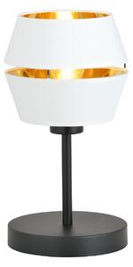 Lampada Da Tavolo Contemporanea 1 Luce Piano In Metallo Bianco E Oro