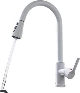 Miscelatore da cucina, funzione spray estraibile, design contemporaneo, CF04043WHWM Bianco