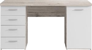 Möbelando Scrivania Scrivania per ufficio Scrivania per computer Scrivania per computer portatile Mobili per ufficio Balu I Rovere sabbia/bianco opaco