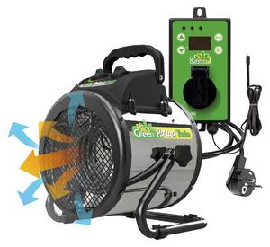 Stufa elettrica a convezione - Potenza: 2000 Watt - Montaggio a pavimento - Acciaio inossidabile - Uso interno - Riscaldamento per serre
