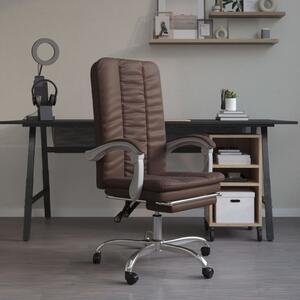 The Living Store Sedia da ufficio con funzione reclinabile in Pelle finta marrone