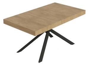 Tavolo Allungabile 160 cm con 5 allunghe NIKET Dimensioni 90x160xh77 cm estensibile fino a 420 cm Allunghe da 52 cm, gambe Antracite Tavolo colore Quercia natura