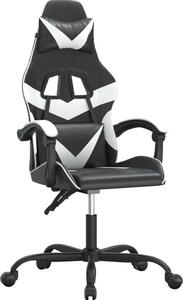 Sedia da Gaming Nero e Bianco in Pelle finta