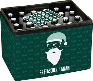 Banderola per casse di birra come calendario dell'Avvento per uomini - Motivo "24 bottiglie, 1 uomo"