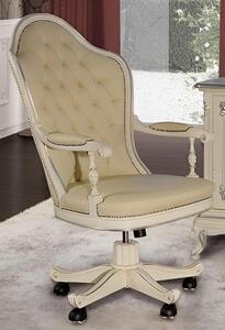 Sedia da ufficio in legno sedia direzionale Chesterfield mobili italiani bianco girevole bianco nuovo