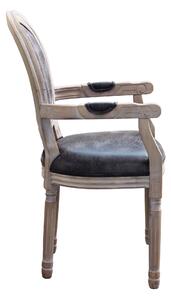 Sedia poltrona da interno in legno ecopelle velluto tessuto con seduta e schienale imbottiti Provenza - Grey - Velluto