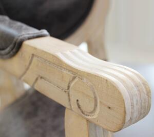 Sedia poltrona da interno in legno ecopelle velluto tessuto con seduta e schienale imbottiti Provenza - Grey - Velluto