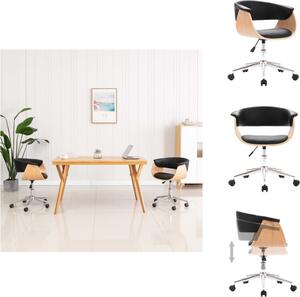 VidaXL Sedia da ufficio girevole in legno curvato nero e Pelle finta - Sedie da ufficio
