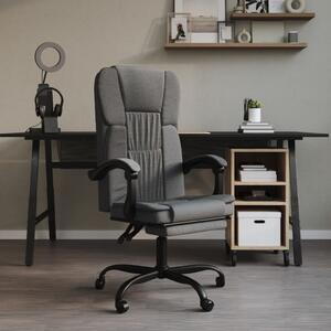 The Living Store Sedia da ufficio con funzione reclinabile in tessuto grigio scuro