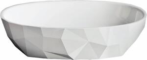 Lavabo da appoggio SAT Meda 56 x 37 cm senza foro per rubinetto e troppopieno, bianco
