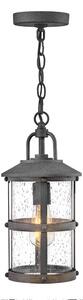 Elstead Lakehouse Lampada da esterno a sospensione E27 38 cm, effetto invecchiato e grigio legno galleggiante, trasparente con bolle d'aria, IP44