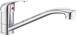 WELLBAD SERENE Rubinetto da cucina cromato con bocca girevole in acciaio inox