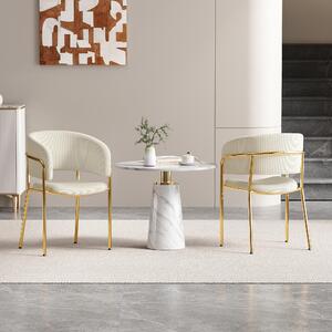 Set 2 Sedie Da Pranzo In Pelle PU Verde E Noce – Stile Mid-Century Con Gambe In Metallo