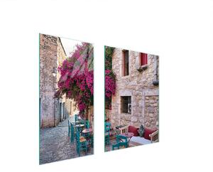 Piastre copri fornelli 2 pezzi 75x52 Vetroceramica copri piano cottura tagliere in vetro corsia fiori