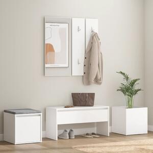 The Living Store Set di mobili per corridoio in legno bianco