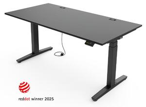 Scrivania regolabile in altezza Yaasa Desk Expert, elettrica, 160 x 80 cm, grigio scuro/nero – Stabilità di prima qualità, sistema di sollevamento automatico e passacavo