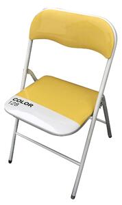 Sedia pieghevole da interno o esterno in acciaio con seduta e schienale in PVC imbottito Closy - Orange