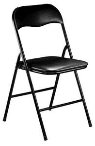 Sedia pieghevole da interno o esterno in acciaio con seduta e schienale in PVC imbottito Closy - Black