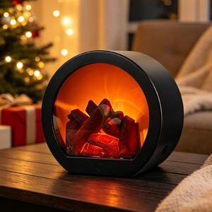 Camino elettrico a LED - Potenza: 5 Watt - Dimensioni: 14x21x14 cm - Materiale: plastica ABS nera
