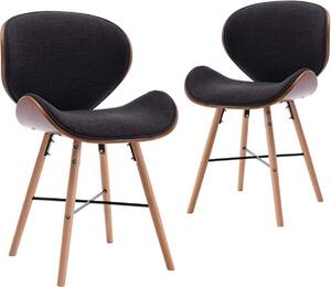 VidaXL Sedie da pranzo, Pelle finta, legno curvo, 2 pezzi, nero