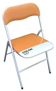 Sedia pieghevole da interno o esterno in acciaio con seduta e schienale in PVC imbottito Closy - Orange