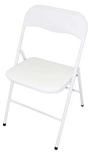 Sedia pieghevole da interno o esterno in acciaio con seduta e schienale in PVC imbottito Closy - White
