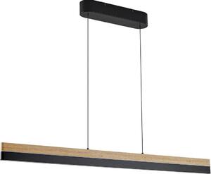 Lampada a sospensione Lucande LED Holven, legno, CCT, lunghezza 113 cm