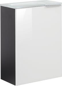 Set per bagno ospiti Fackelmann KARA, 2 pezzi, 45 cm, bianco/antracite, montaggio a sinistra, vetro bianco