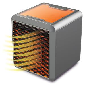 Riscaldatore portatile a forma di cubo - 1200 Watt - Grigio - Element riscaldante in Vetroceramica - Ideale per ufficio e scrivania
