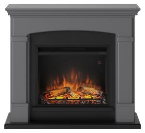 TAGU Helmi Camino elettrico grigio con LED Powerflame da 23 pollici Camino decorativo e riscaldante