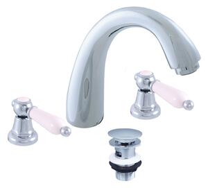 Copia di MORAVA Miscelatore per lavabo a 3 fori con scarico a scomparsa in cromo o cromo-oro RAV SLEZAK