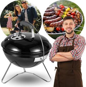 Barbecue a carbonella, su gambe, con coperchio 37x37x44 cm