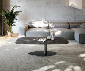 DELIFE Tavolino Edge Boot 140x80 cm Vetroceramica Laminam® Noir Desir Marrone Vibany Metallo Nero