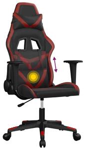 VidaXL Sedia da gioco con funzione massaggio in ecopelle nera e rosso vino