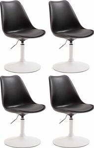 Set di quattro sedie da pranzo in plastica - Sedie da pranzo - Seduta confortevole, design moderno