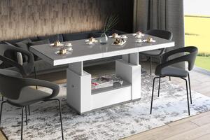 Tavolino di design HM-111, lucido, con cassetto, regolabile in altezza, estraibile, tavolo da pranzo