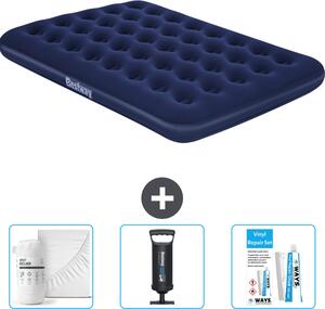 Materasso gonfiabile Bestway - Letto francese - 137 x 191 x 22 cm - Blu - Accessori inclusi