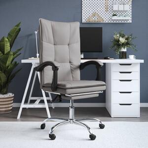 The Living Store Sedia da ufficio con funzione reclinabile Tessuto Taupe
