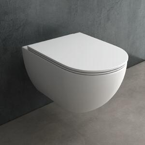 WC a parete con scarico a fondo Alpenberger | WC sospeso | Vaso in Vetroceramica con tecnologia Nano | WC senza bordo | Coperchio WC slim | Bagno e WC per ospiti | Chiusura automatica | WC a forma di U