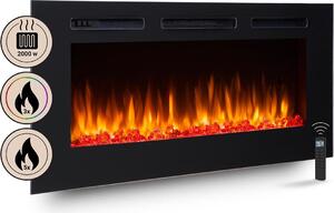 Camino elettrico da incasso BALDERIA Fiamma 48 – Potenza termica fino a 2000 W, nero