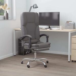 The Living Store Sedia da ufficio con funzione massaggio Similcuoio grigia