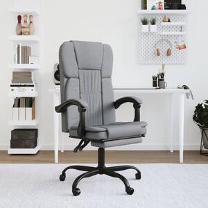 VidaXL Sedia da ufficio con funzione reclinabile in tessuto grigio chiaro - Sedia da ufficio con funzione reclinabile - Sedie da ufficio con funzione reclinabile - Sedia da ufficio con funzione relax - Sedia da scrivania