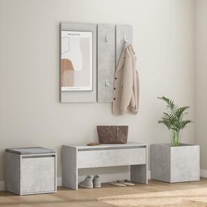 VidaXL Set di mobili da corridoio in cemento grigio a base di legno - Set di mobili da corridoio - Set di mobili da corridoio - Mobili da corridoio - Mobili da corridoio