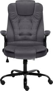 Sedia da Ufficio Grigio Scuro in Velluto