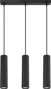 Lampada a sospensione Alluminio GU10 H: max. 98 cm Nero 3 luci allungate Moderno