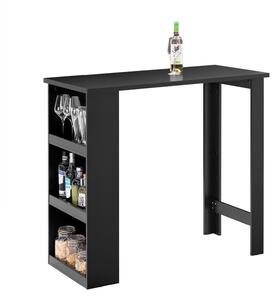 SoBuy: Banco da cucina, tavolo da bar, tavoli da pranzo con 3 ripiani, tavolo alto per piccoli spazi, ideale per cucina, soggiorno o ufficio. Modello: FWT17-II-SCH
