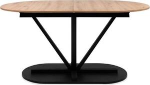 Calicosy - Tavolo da pranzo allungabile da 160 a 200 cm decorato in rovere artigianale e nero - VESTER
