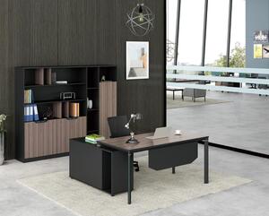 Set da ufficio completo scrivania angolare schedari 2 pezzi con tavolo canalizzazione cavi